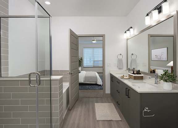 Bathroom Black Pearl Design at Wayfern Apartments in Sandy Springs GA