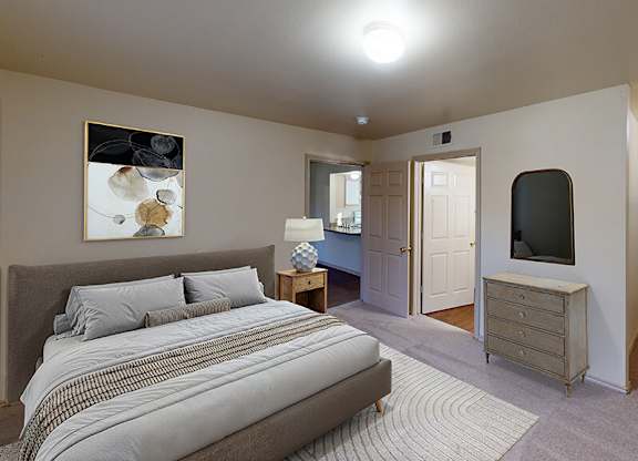 Bedroom at Paradise Oaks apartments in Austin TX