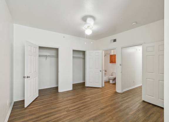 Bedroom with closet at Cypress View Villa Apartments in Weatherford TX
