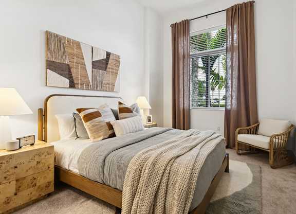 Bedroom at Treo Apartments in Fort Lauderdale FL