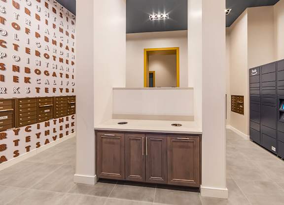 Mail room at Altitude Apartments in South San Francisco CA
