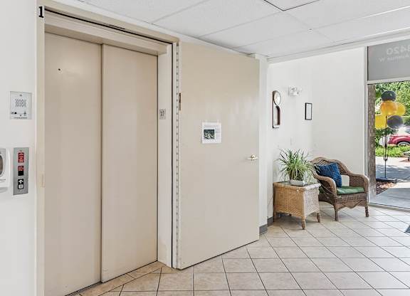 Building entrace interior at Alderwood Court in Lynnwood WA