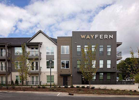 Building exterior at Wayfern Apartments in Sandy Springs GA