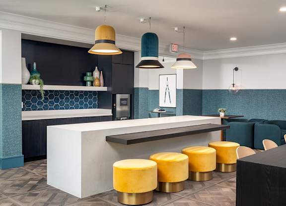 Business center kitchen at The Belhaven in Alexandria VA