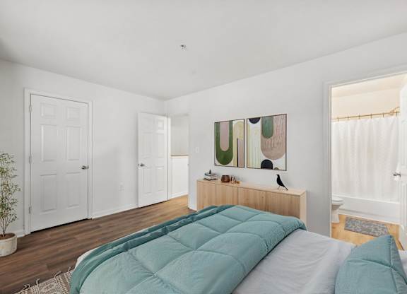 Primary bedroom at Riverwoods Apartments in Woodbridge VA