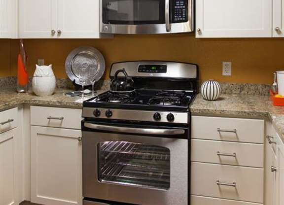 Stainless steel appliances at Terrena Apartment Homes in Northridge CA
