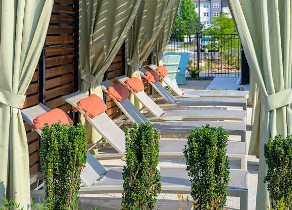 Poolside Chaises at Verge Apartments in Atlanta GA