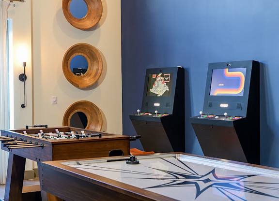 Close-up of Game Room at Vero Apartments in Chelsea MA