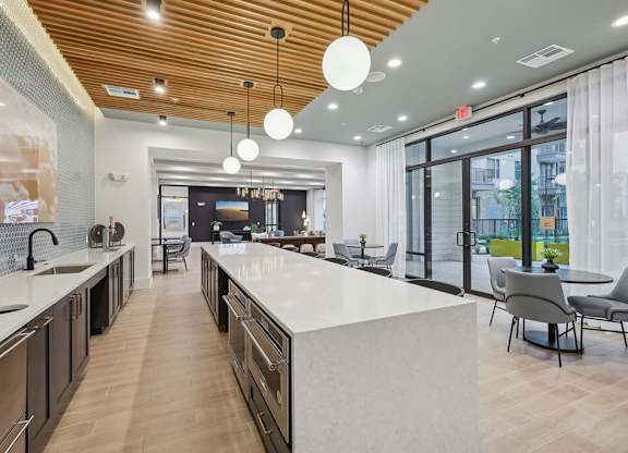 Kitchen in Social Lounge at The Sevens in Dallas TX