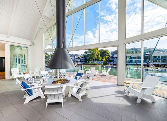Clubhouse patio at The Cove at Tiburon Apartments in Tiburon CA