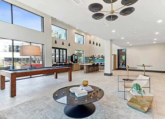 Clubroom with billiards at Verge Apartments in Atlanta GA