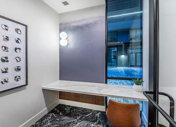 Co working lounge work pod at The Brynn in Kirkland WA