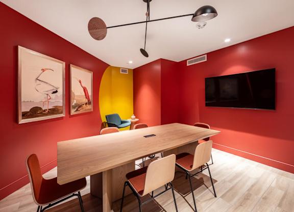 Co working lounge meeting room at Bevel Apartments in San Diego CA
