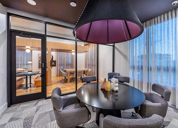 Co working lounge meeting room at Olivean Apartments in Broomfield CO
