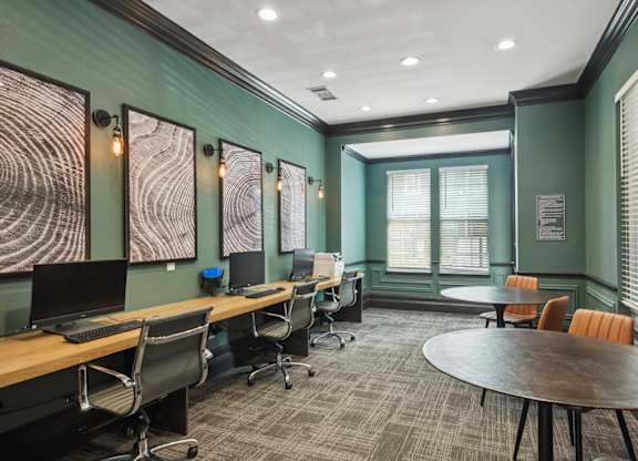 Co working lounge at Cypress View Villa Apartments in Weatherford TX