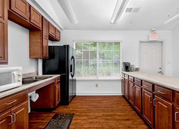 Community kitchen at Greens of Pine Glen in Durham NC