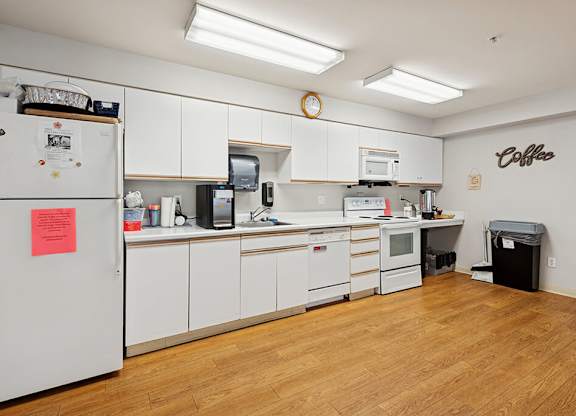 Community room kitchen at Lakewood Meadows Apartments in Lakewood WA