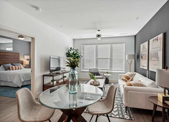 Cool Gloss Design Package Living Room at The Quill Apartments in Milford, MA