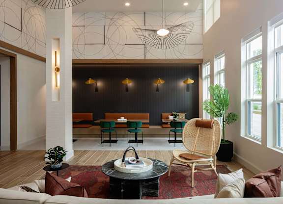 Coworking lounge at Wayfern Apartments in Sandy Springs GA