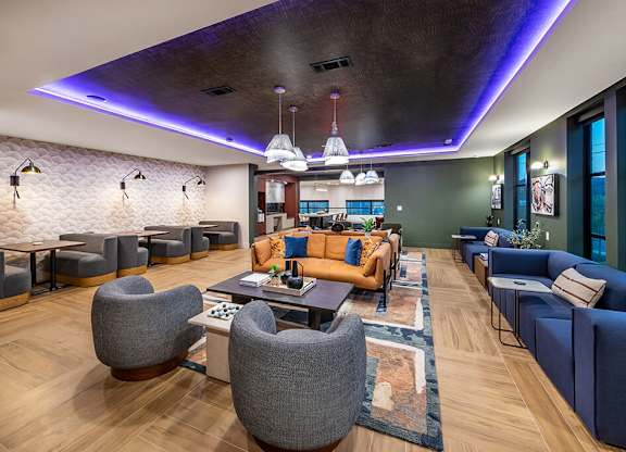 Coworking Main Lounge at Heights at 1520 Apartments in Houston TX