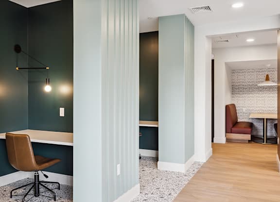 Coworking nooks at Jayden Apartments in Peabody MA
