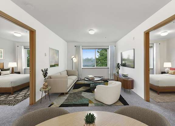 Living room at Lakewood Meadows Apartments in Lakewood WA