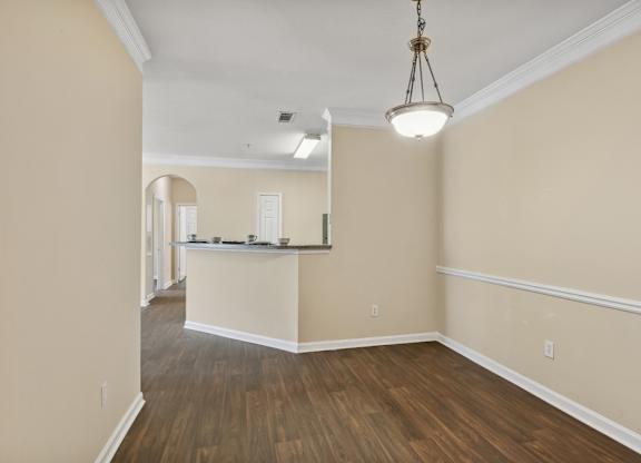 Dining area light fixture at Longwood Vista Apartment Homes in Atlanta GA