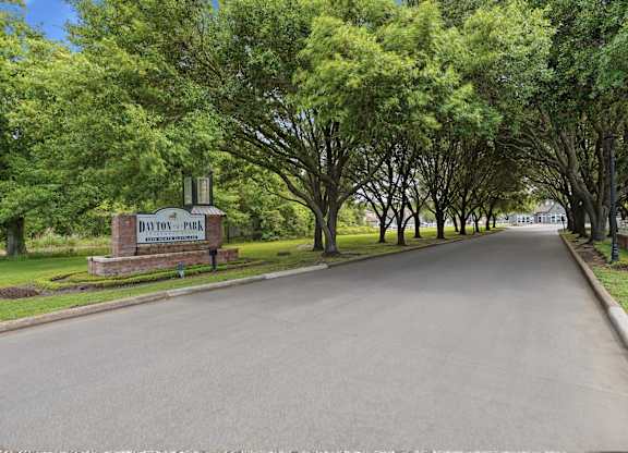 Driveway entrance at Dayton Park Apartments in Dayton TX