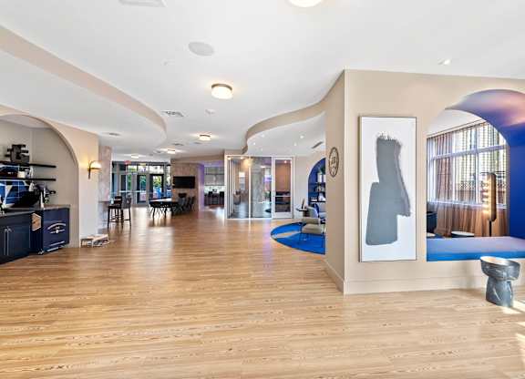 Resident clubhouse at Bradley Braddock Road Station Apartments in Alexandria VA
