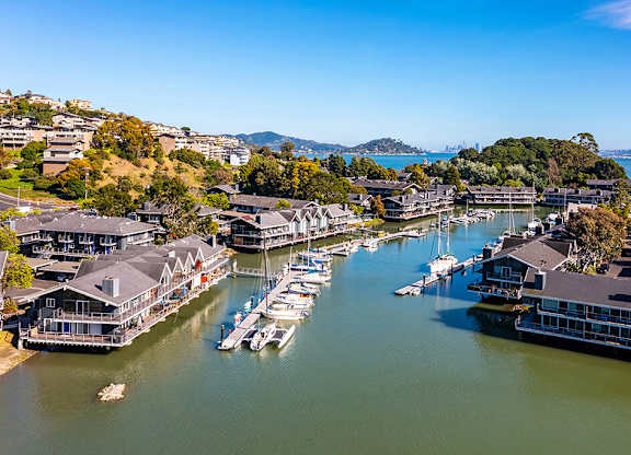 Serene waterfront at The Cove at Tiburon Apartments in Tiburon CA