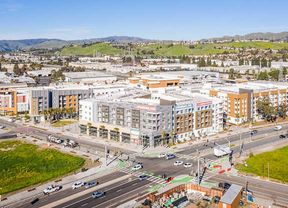 Exterior Building and Hills at Embark Apartments in Fremont CA