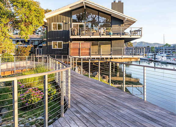 Outdoor walkway at The Cove at Tiburon Apartments in Tiburon CA
