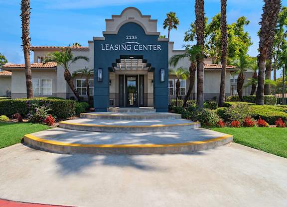 Exterior Leasing Center at Marquessa Villas Apartments and Townhomes in Corona CA