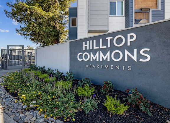 Exterior Monument Sign at Hilltop Commons Apartments in San Pablo CA
