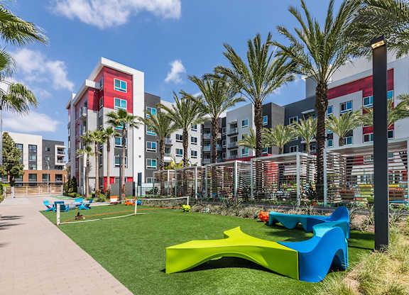 Exterior Paseo Life and Energy Seating at Vita Apartment Homes in Orange CA