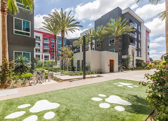 Exterior Pet Park Paw Spot and Pet Wash at Vita Apartment Homes in Orange CA