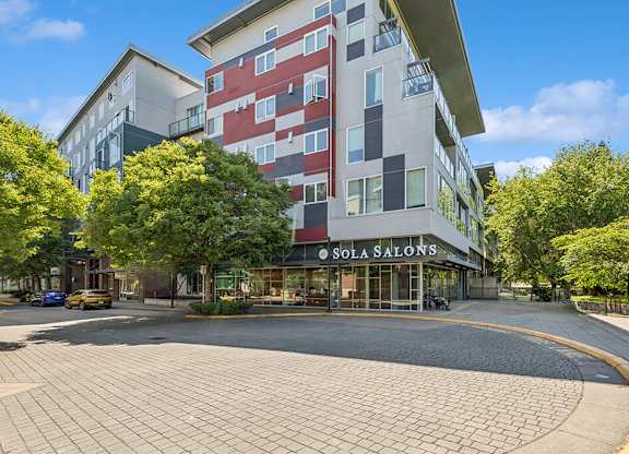 Exterior retail at Riverpark Apartments in Redmond WA