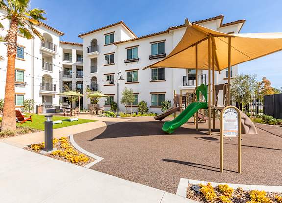 Exterior The Backyard Courtyard Playground at West Village Poway Apartments in Poway CA