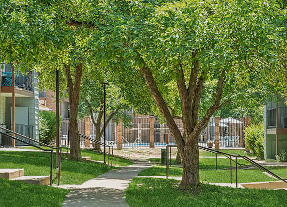 Exterior Walkway at Sky Rock Apartments in Longmont CO