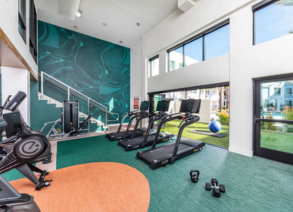 Fitness center at Bevel Apartments in San Diego CA