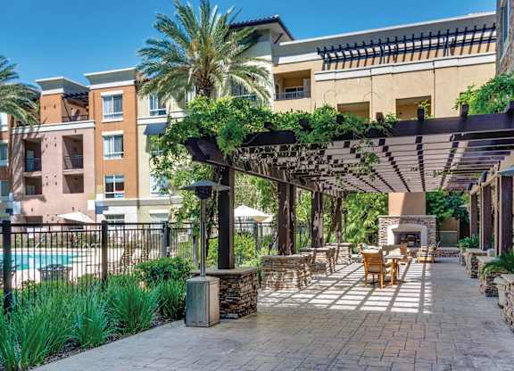 Fire lounge at Madison at Town Center Apartments in Santa Clarita CA