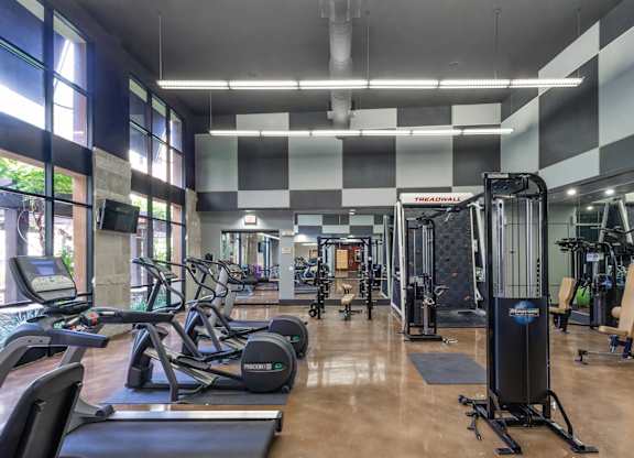 Fitness center at Madison at Town Center Apartments in Santa Clarita CA