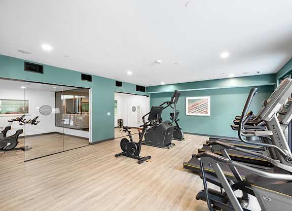 Fitness center cardio machines at East Bend Apartments in Houston TX