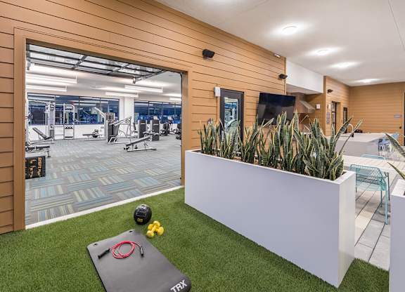 Fitness Center Outdoor Area at Embark Apartments in Fremont CA