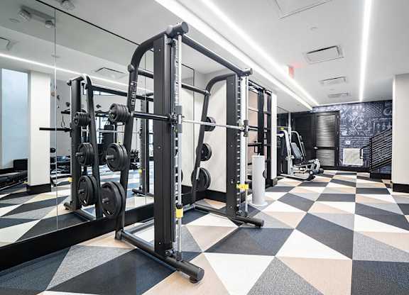 Fitness center weight machine at The Belhaven in Alexandria VA