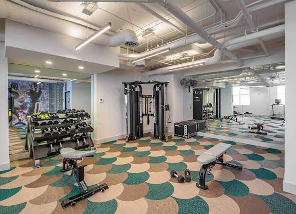 Fitness Center Strength Training Equipment at il Palazzo Apartments in San Diego CA