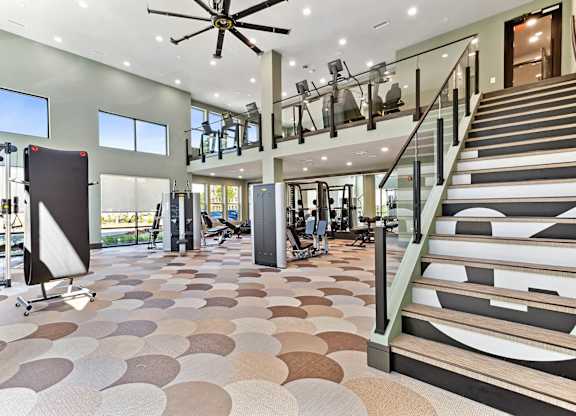 Fitness Center weights at Verge Apartments in Atlanta GA
