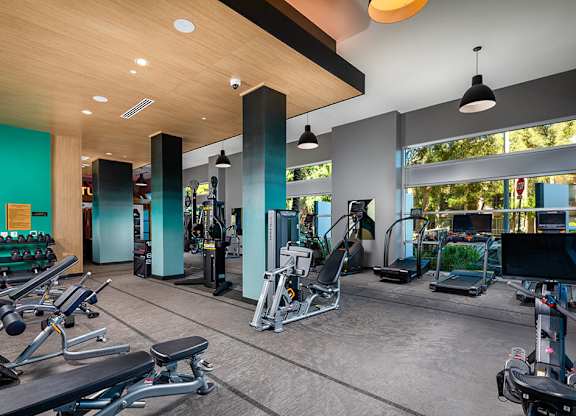 Fitness Empower Cardio and Weight Areas at Chroma Apartment Homes in Canoga Park CA