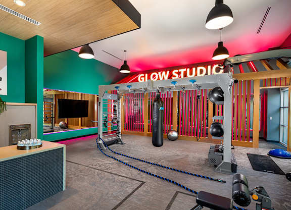 Fitness Empower Cross Training Area at Chroma Apartment Homes in Canoga Park CA