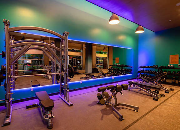 Fitness Empower Mirror with Lights at Chroma Apartment Homes in Canoga Park CA